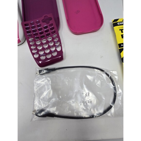 TEXAS INSTRUMENTS TI-84 PLUS SILVER EDITION CALCULATOR BUNDLE PINK COVERS CD - Picture 9 of 16